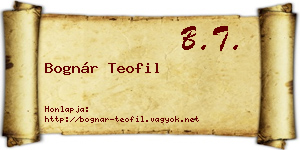 Bognár Teofil névjegykártya